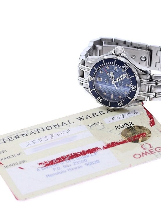 OMEGA Seamaster300 2583.80 Date Navy Dial Quartz Ladies Watch_955243 main image 4